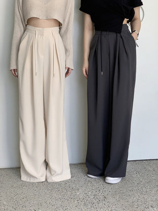 High waist wide-leg suit pants