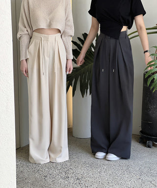 High waist wide-leg suit pants