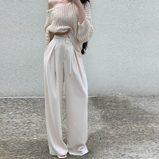 High waist wide-leg suit pants