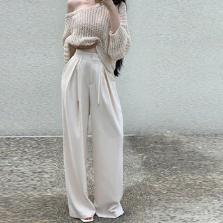 High waist wide-leg suit pants