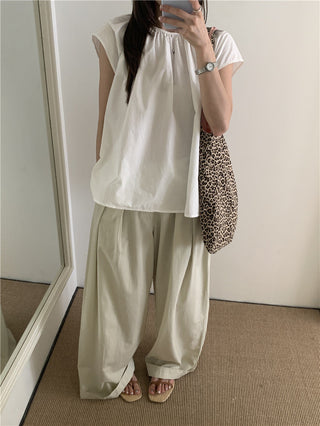Hollow design solid color shirt
