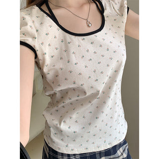 Candy flower ribbon string top