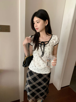 Candy flower ribbon string top