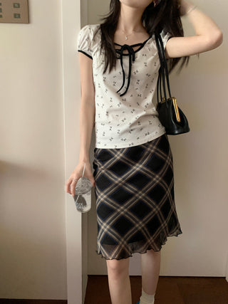 Candy flower ribbon string top