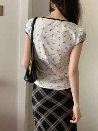 Candy flower ribbon string top