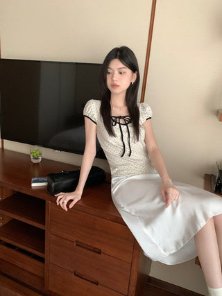 Candy flower ribbon string top