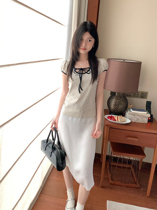 Candy flower ribbon string top