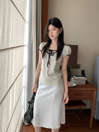 Candy flower ribbon string top