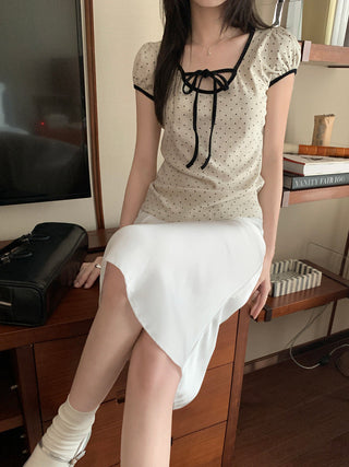 Candy flower ribbon string top