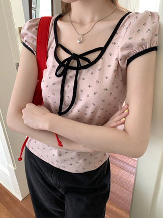 Candy flower ribbon string top