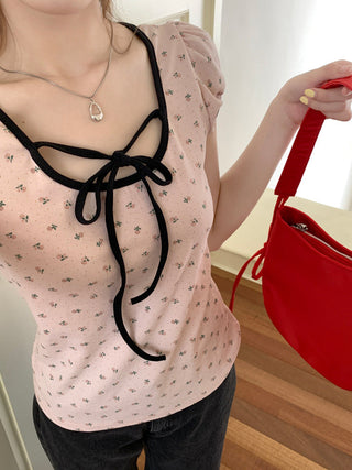 Candy flower ribbon string top