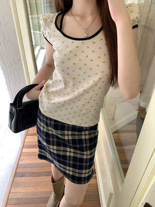 Candy flower ribbon string top