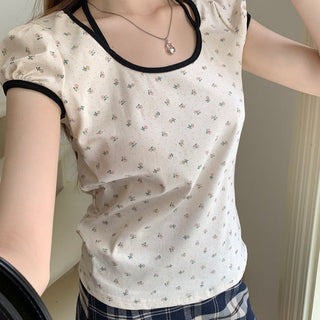 Candy flower ribbon string top