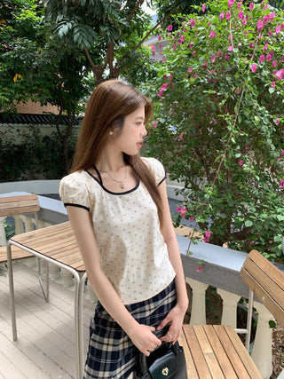 Candy flower ribbon string top