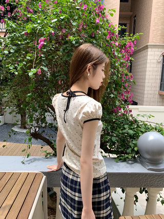 Candy flower ribbon string top