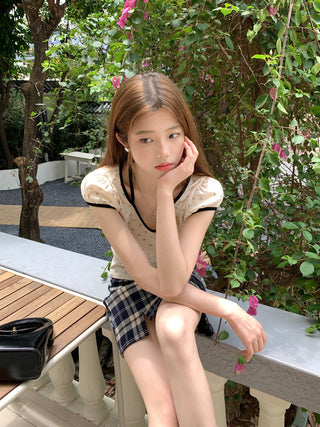 Candy flower ribbon string top