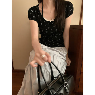 Candy flower ribbon string top