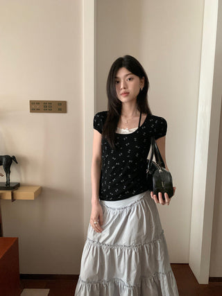 Candy flower ribbon string top