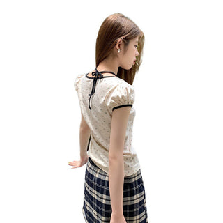 Candy flower ribbon string top