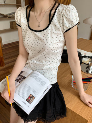 Candy flower ribbon string top