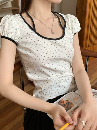 Candy flower ribbon string top