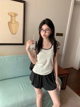 Candy flower ribbon string top