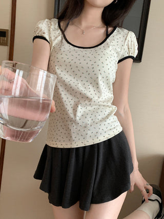 Candy flower ribbon string top