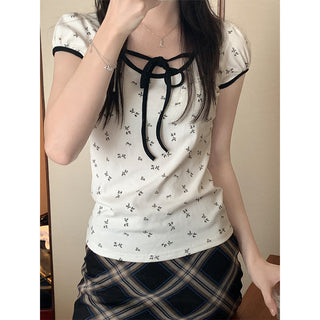 Candy flower ribbon string top