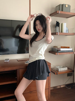 Candy flower ribbon string top