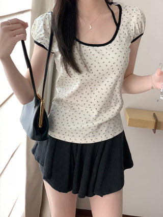 Candy flower ribbon string top