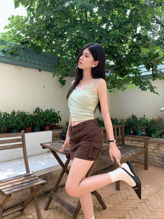 Slim embroidered camisole top