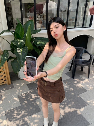 Slim embroidered camisole top