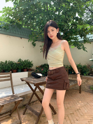 Slim embroidered camisole top