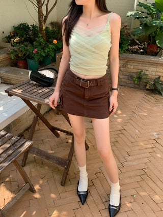 Slim embroidered camisole top
