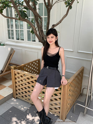 Slim embroidered camisole top