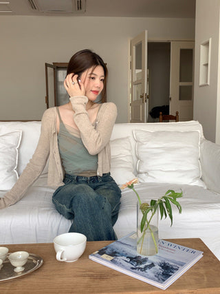 Slim embroidered camisole top