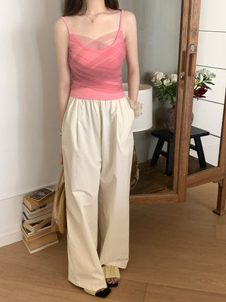 Slim embroidered camisole top