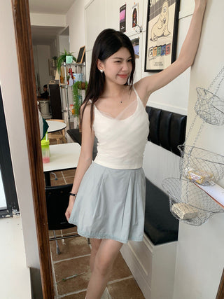 Slim embroidered camisole top