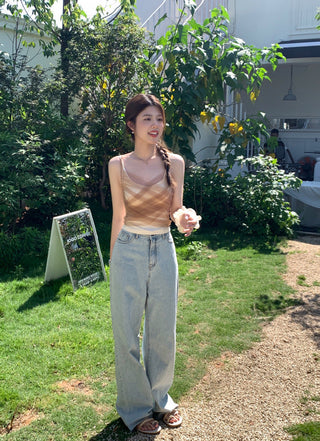 Slim embroidered camisole top