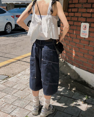 Embroidered spaghetti strap top
