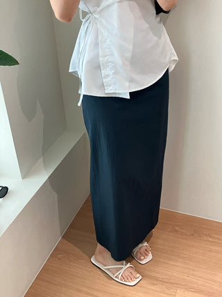 Lapel stripe short-sleeved
