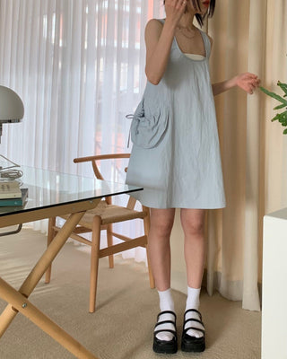 U-collar loose sporty dress