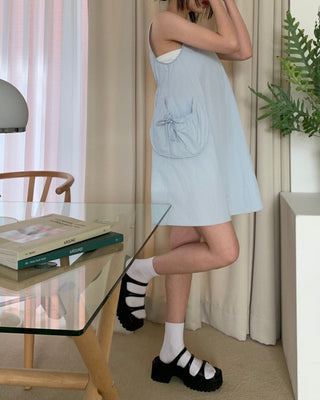 U-collar loose sporty dress
