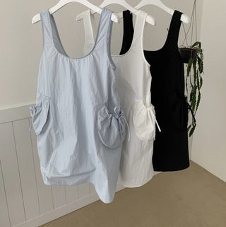 U-collar loose sporty dress