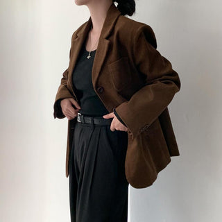 Retro Velvet long sleeve suit jacket
