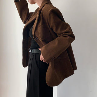 Retro Velvet long sleeve suit jacket