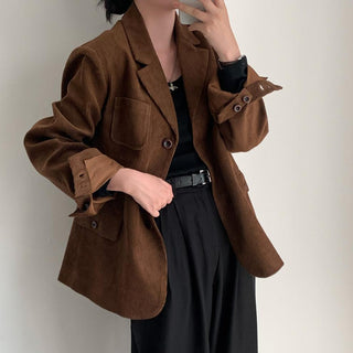 Retro Velvet long sleeve suit jacket