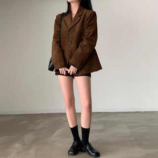 Retro Velvet long sleeve suit jacket