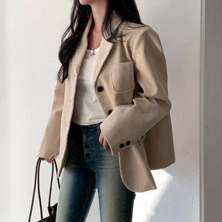 Retro Velvet long sleeve suit jacket