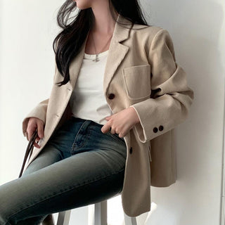Retro Velvet long sleeve suit jacket